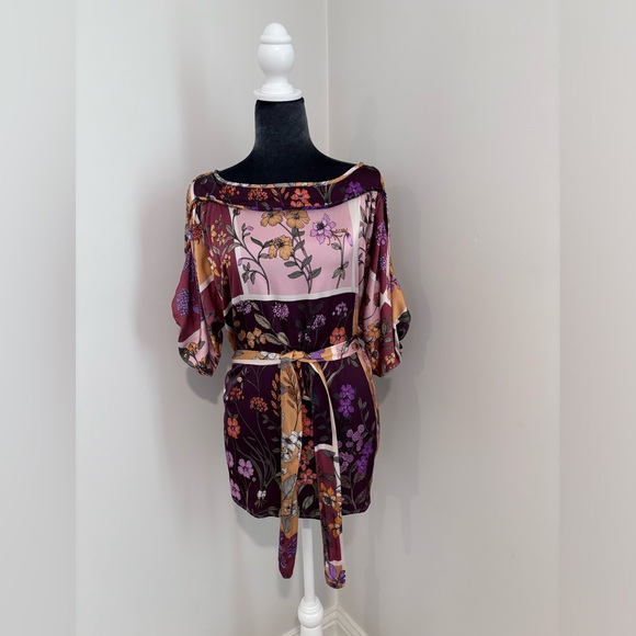 Eva Franco Tops - Eva Franco Magda Botanical Blouse Belted Patchwork Oversized Size S